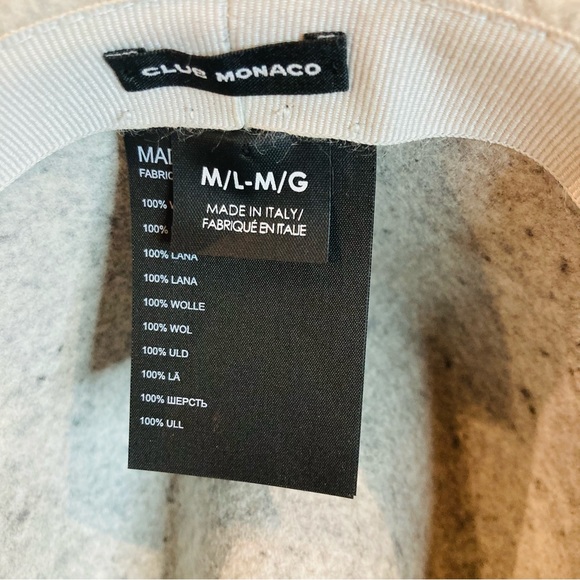 CLUB MONACO 24” 100% Wool Wide Brim Made In Italy Fedora Style Hat - Picture 5 of 6